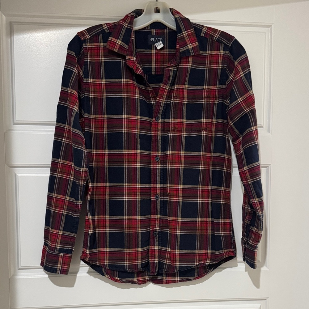 Children’s Place Red and Navy Plaid Shirt